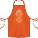 Gold Mandala Art Elephant Cotton Apron 100% Organic Orange