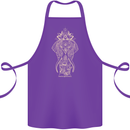 Gold Mandala Art Elephant Cotton Apron 100% Organic Purple
