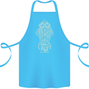 Gold Mandala Art Elephant Cotton Apron 100% Organic Turquoise