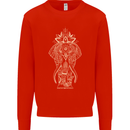 Gold Mandala Art Elephant Kids Sweatshirt Jumper Bright Red