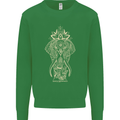 Gold Mandala Art Elephant Kids Sweatshirt Jumper Irish Green