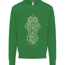 Gold Mandala Art Elephant Kids Sweatshirt Jumper Irish Green
