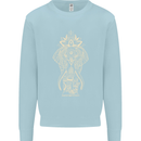 Gold Mandala Art Elephant Kids Sweatshirt Jumper Light Blue