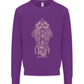 Gold Mandala Art Elephant Kids Sweatshirt Jumper Purple