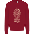 Gold Mandala Art Elephant Kids Sweatshirt Jumper Red