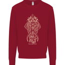 Gold Mandala Art Elephant Kids Sweatshirt Jumper Red