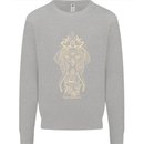 Gold Mandala Art Elephant Kids Sweatshirt Jumper Sports Grey