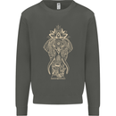 Gold Mandala Art Elephant Kids Sweatshirt Jumper Storm Grey