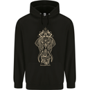 Gold Mandala Art Elephant Mens 80% Cotton Hoodie Black