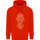 Gold Mandala Art Elephant Mens 80% Cotton Hoodie Bright Red