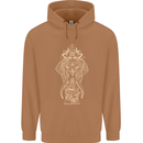 Gold Mandala Art Elephant Mens 80% Cotton Hoodie Caramel Latte