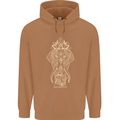 Gold Mandala Art Elephant Mens 80% Cotton Hoodie Caramel Latte