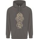 Gold Mandala Art Elephant Mens 80% Cotton Hoodie Charcoal