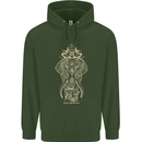 Gold Mandala Art Elephant Mens 80% Cotton Hoodie Forest Green