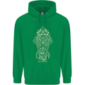 Gold Mandala Art Elephant Mens 80% Cotton Hoodie Irish Green