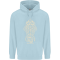 Gold Mandala Art Elephant Mens 80% Cotton Hoodie Light Blue
