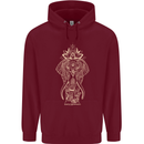 Gold Mandala Art Elephant Mens 80% Cotton Hoodie Maroon
