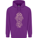 Gold Mandala Art Elephant Mens 80% Cotton Hoodie Purple