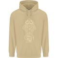 Gold Mandala Art Elephant Mens 80% Cotton Hoodie Sand