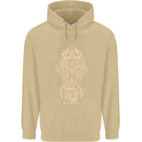Gold Mandala Art Elephant Mens 80% Cotton Hoodie Sand