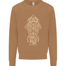 Gold Mandala Art Elephant Mens Sweatshirt Jumper Caramel Latte