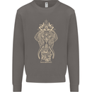 Gold Mandala Art Elephant Mens Sweatshirt Jumper Charcoal