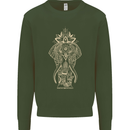 Gold Mandala Art Elephant Mens Sweatshirt Jumper Forest Green