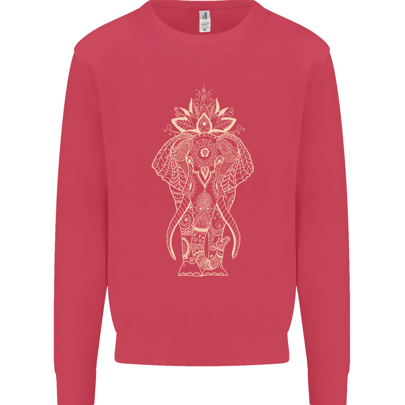 Gold Mandala Art Elephant Mens Sweatshirt Jumper Heliconia