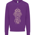 Gold Mandala Art Elephant Mens Sweatshirt Jumper Purple