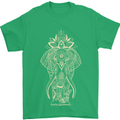 Gold Mandala Art Elephant Mens T-Shirt Cotton Gildan Irish Green