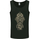 Gold Mandala Art Elephant Mens Vest Tank Top Black