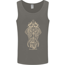 Gold Mandala Art Elephant Mens Vest Tank Top Charcoal