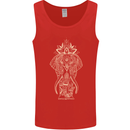 Gold Mandala Art Elephant Mens Vest Tank Top Red