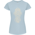 Gold Mandala Art Elephant Womens Petite Cut T-Shirt Light Blue