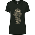 Gold Mandala Art Elephant Womens Wider Cut T-Shirt Black