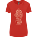 Gold Mandala Art Elephant Womens Wider Cut T-Shirt Red
