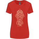 Gold Mandala Art Elephant Womens Wider Cut T-Shirt Red