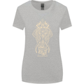 Gold Mandala Art Elephant Womens Wider Cut T-Shirt Sports Grey