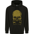 Gold Skull Gas Mask Biker Gothic Childrens Kids Hoodie Black