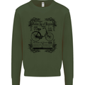 Golden Age of Bicycles Cycling Cyclist Kids Sweatshirt Jumper Forest Green
