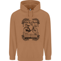 Golden Age of Bicycles Cycling Cyclist Mens 80% Cotton Hoodie Caramel Latte