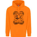 Golden Age of Bicycles Cycling Cyclist Mens 80% Cotton Hoodie Orange