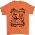 Golden Age of Bicycles Cycling Cyclist Mens T-Shirt Cotton Gildan Orange