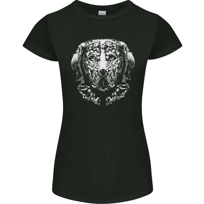Golden Retiever Dog Womens Petite Cut T-Shirt Black