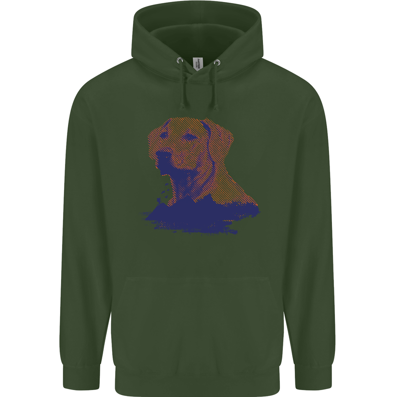 Golden Retriever Mountains Childrens Kids Hoodie Forest Green