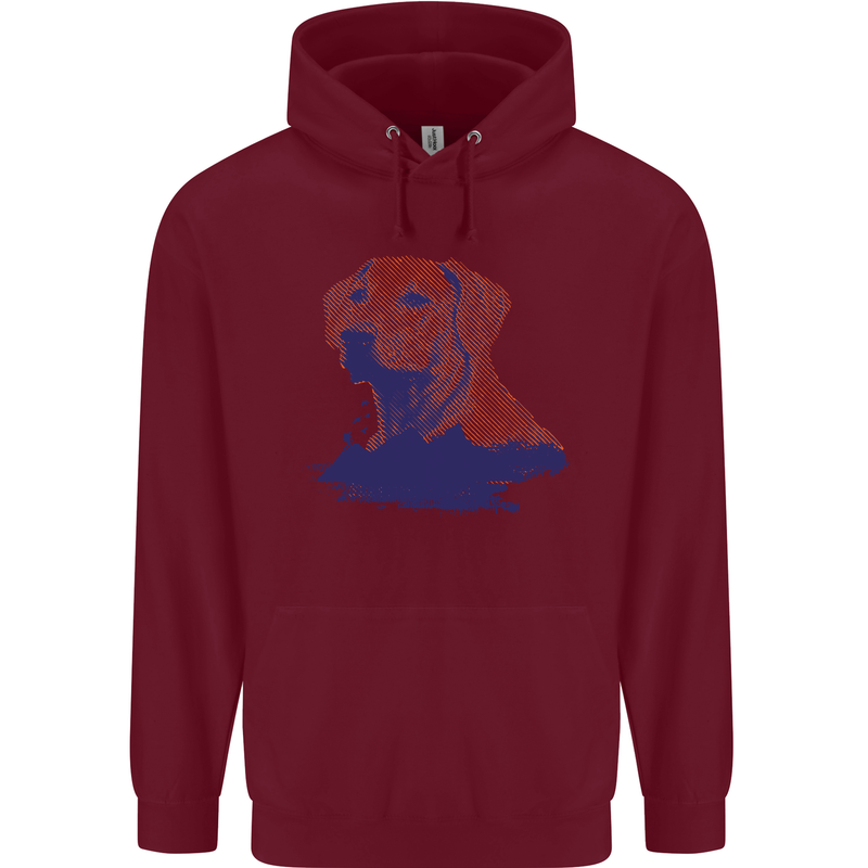 Golden Retriever Mountains Childrens Kids Hoodie Maroon