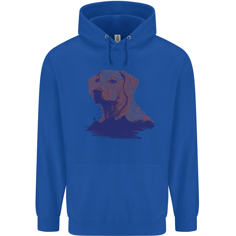Golden Retriever Mountains Childrens Kids Hoodie Royal Blue