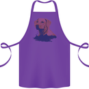 Golden Retriever Mountains Cotton Apron 100% Organic Purple