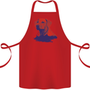Golden Retriever Mountains Cotton Apron 100% Organic Red