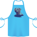 Golden Retriever Mountains Cotton Apron 100% Organic Turquoise